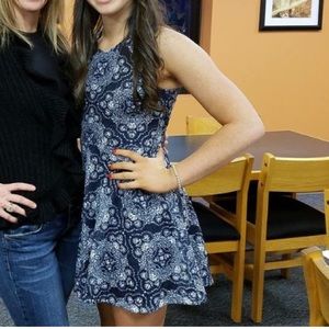 Navy patterned dress